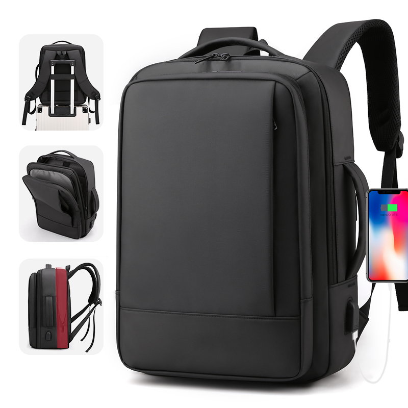 New Style Design Wholesale Daily Business Travel Charge Port High Density Nylon Laptop Backpacks